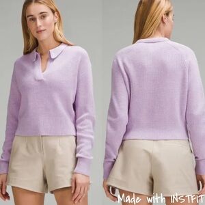 Lululemon Collared Merino Wool Blend Knit Sweater Small